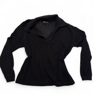 Simply Vera Vera Wang Black Textured Knit Top